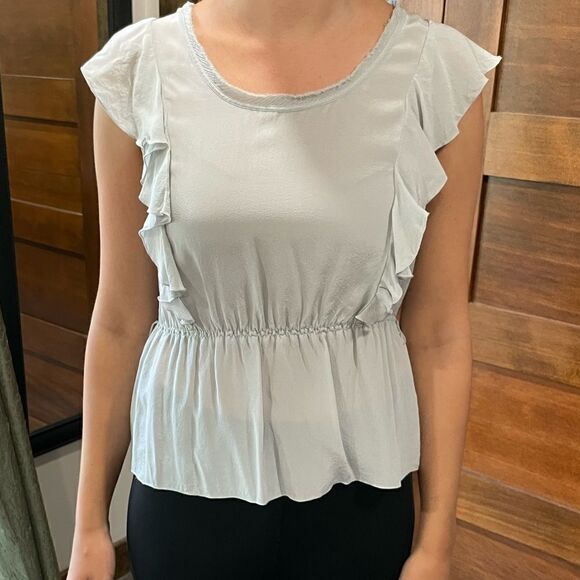 Banana Republic Sleeveless Side Ruffle Top Blouse - Picture 2 of 11